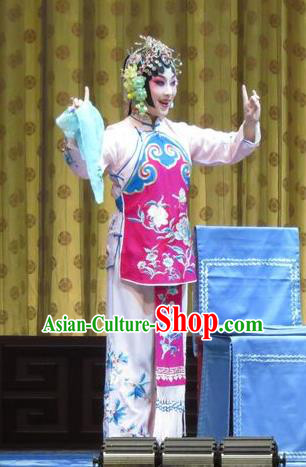 Chinese Ping Opera Young Girl Xiaodan Apparels Costumes and Headpieces Jin Yunu Traditional Pingju Opera Diva Dress Garment