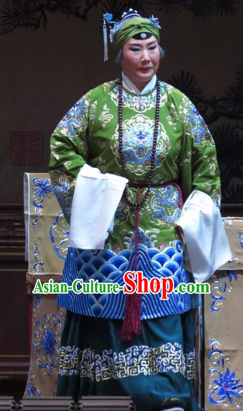 Chinese Ping Opera Laodan Elderly Female Apparels Costumes and Headpieces Jin Yunu Traditional Pingju Opera Dowager Countess Dress Garment