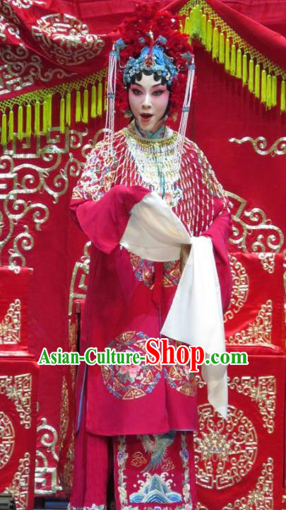 Chinese Ping Opera Bride Costumes and Headdress Jin Yunu Traditional Pingju Opera Young Female Dress Hua Tan Garment Diva Apparels