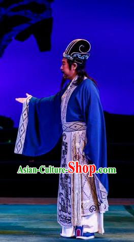 The Sword of Zhong Li Chinese Ping Opera Official Costumes and Headwear Pingju Opera Elderly Male Apparels Clothing