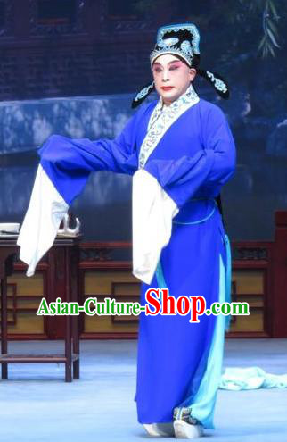 Xue Yu Bing Shuang Chinese Ping Opera Xiaosheng Young Male Costumes and Headwear Pingju Opera Scholar Shang Lin Apparels Clothing