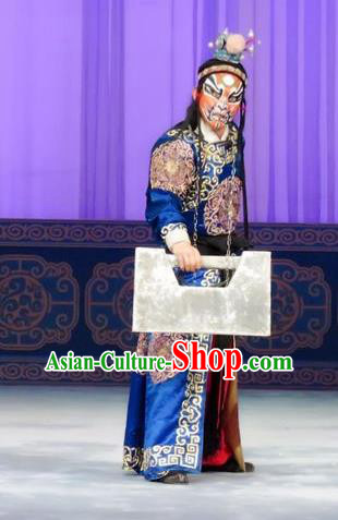 Qian Kun Belt Chinese Ping Opera Takefu Wusheng Costumes and Headwear Pingju Opera Martial Male Apparels Clothing