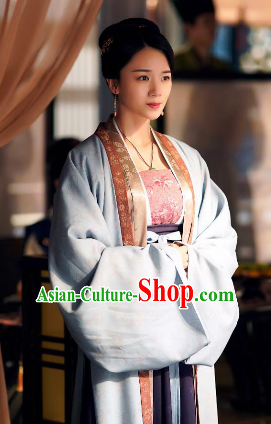 Chinese Ancient Court Maid Historical Costumes Drama Serenade of Peaceful Joy Song Dynasty Female Official Dress and Hair Accessories