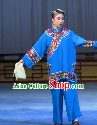 Chinese Ping Opera Flower a Matchmaker Costumes and Headdress Traditional Pingju Opera Female Role Dress Garment Apparels