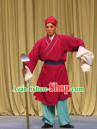 Fei Jie Chinese Ping Opera Young Man Costumes and Headwear Pingju Opera Farmer Apparels Clothing