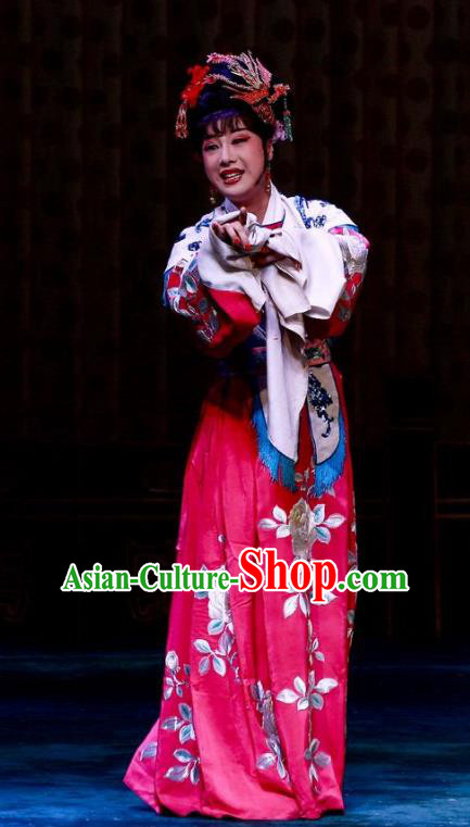 Chinese Ping Opera Diva Wedding Apparels Costumes and Headpieces Nao Yan Fu Traditional Pingju Opera Bride Dress Actress Yan Lanzhen Garment