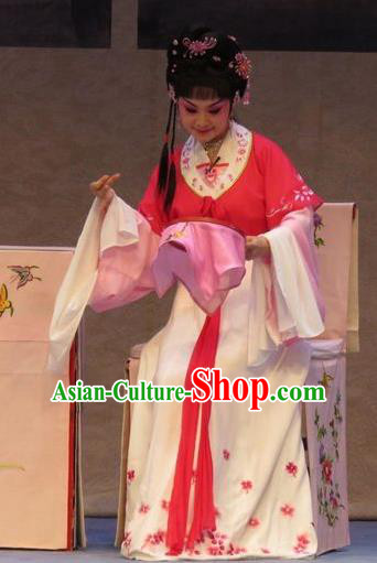 Chinese Ping Opera Young Lady Piao Xiang Apparels Costumes and Headpieces Nao Yan Fu Traditional Pingju Opera Xiaodan Dress Garment