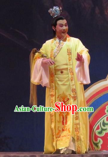 Legend of Love Chinese Ping Opera Xiaosheng Costumes and Headwear Pingju Opera Young Male Apparels God Prince Clothing