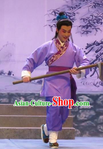 Legend of Love Chinese Ping Opera Xiaosheng Costumes and Headwear Pingju Opera Farmer Apparels Farmer Niu Lang Clothing