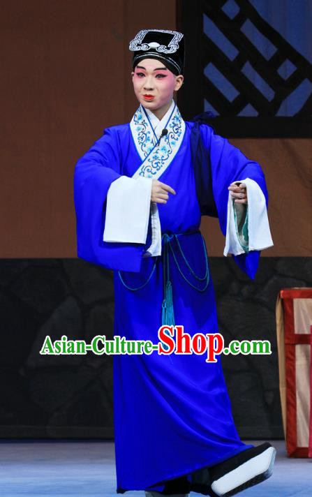 Linjiang Post Chinese Ping Opera Xiaosheng Costumes and Headwear Pingju Opera Scholar Cui Tong Apparels Clothing