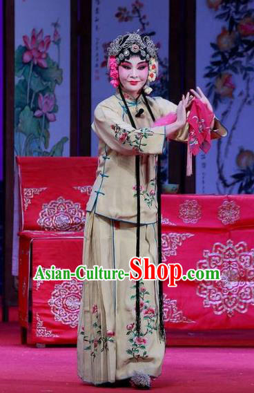 Chinese Ping Opera Actress Apparels Costumes and Headpieces Remember Back to the Cup Traditional Pingju Opera Diva Dress Garment