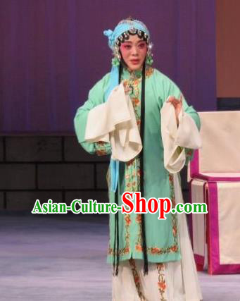 Chinese Ping Opera Actress Zhang Lanzhen Apparels Costumes and Headdress Linjiang Post Traditional Pingju Opera Hua Tan Dress Diva Garment