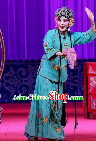 Chinese Ping Opera Young Woman Apparels Costumes and Headpieces Remember Back to the Cup Traditional Pingju Opera Hua Tan Wang Yuying Dress Garment