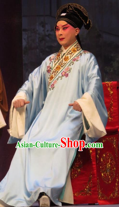 Remember Back to the Cup Chinese Ping Opera Scholar Zhang Tingxiu Costumes and Headwear Pingju Opera Xiaosheng Apparels Young Man Clothing