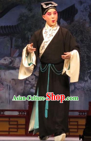 Remember Back to the Cup Chinese Ping Opera Poor Scholar Zhang Tingxiu Costumes and Headwear Pingju Opera Xiaosheng Apparels Clothing