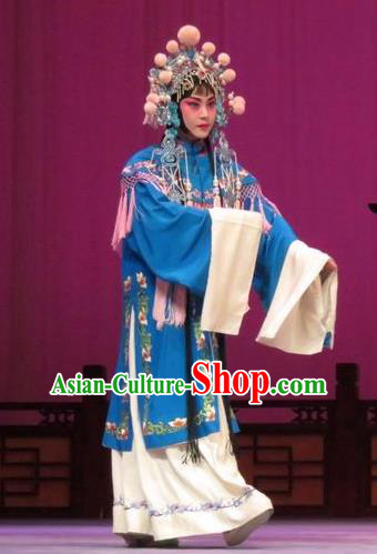 Chinese Ping Opera The Arrogant Princess Apparels Costumes and Headdress Traditional Pingju Opera Diva Dress Garment