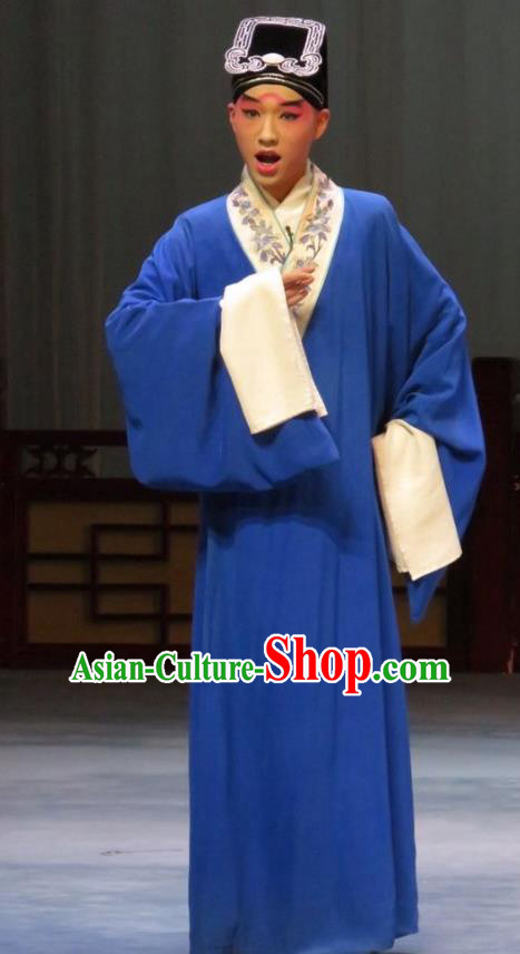Li Xianglian Selling Paintings Chinese Ping Opera Scholar Gao Zhongjv Costumes and Headwear Pingju Opera Young Male Apparels Clothing