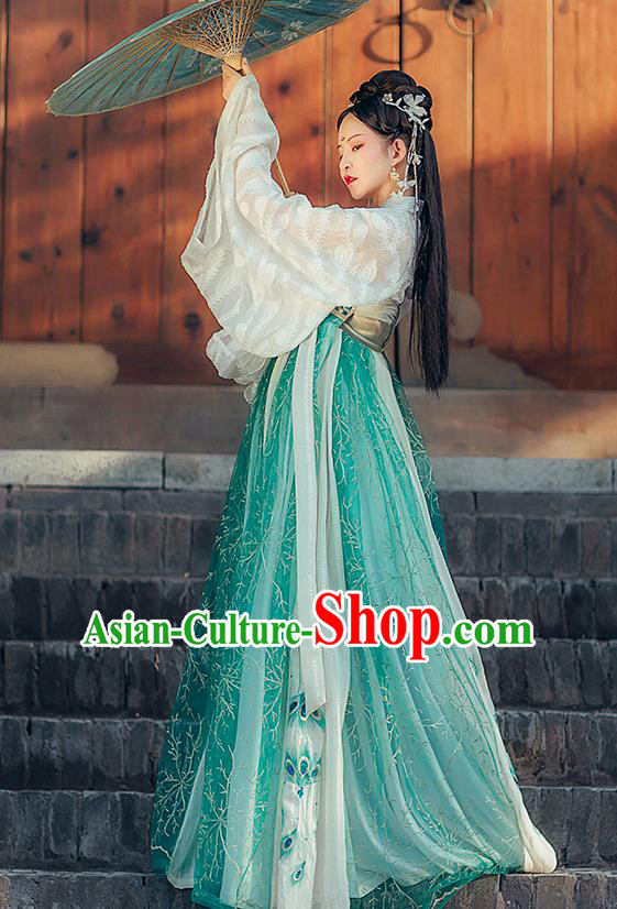 Traditional Chinese Hanfu Dress Tang Dynasty Royal Princess Historical Costumes Ancient Goddess Embroidered Apparels