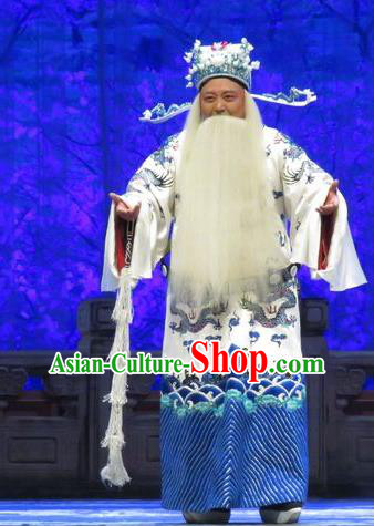 Yang Bajie You Chun Chinese Ping Opera Minister Costumes and Headwear Pingju Opera Elderly Male Bao Zheng Apparels Official Clothing