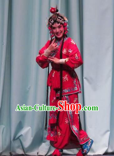 Chinese Ping Opera Young Lady Costumes Apparels and Headpieces Yang Bajie You Chun Traditional Pingju Opera Xiaodan Dress Garment