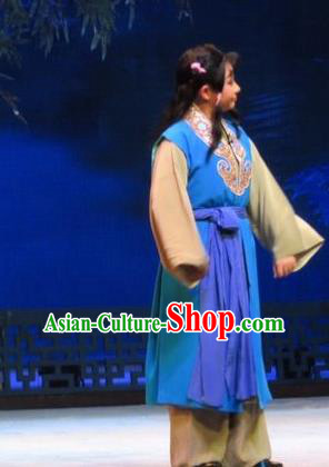 Baoyu and Daiyu Chinese Ping Opera Young Boy Costumes and Headwear Pingju Opera Servant Apparels Clothing