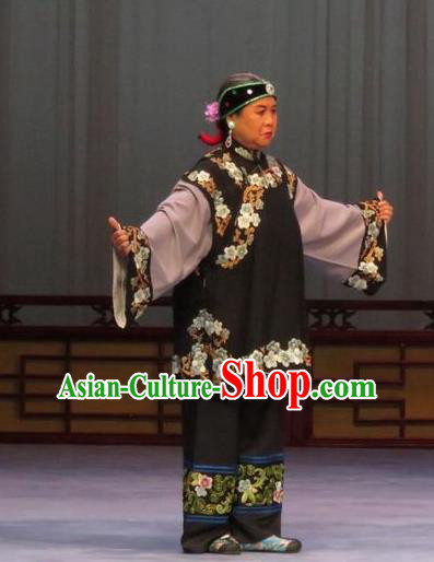 Chinese Ping Opera Pantaloon Costumes Apparels and Headpieces Chong Yuan Ji Traditional Pingju Opera Elderly Female Dress Garment