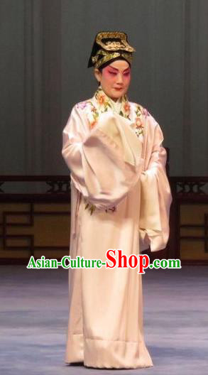 Chong Yuan Ji Chinese Ping Opera Young Male An Kejian Costumes and Headwear Pingju Opera Xiaosheng Apparels Niche Clothing