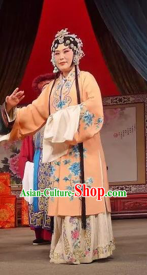 Chinese Ping Opera Diva Shanhu Costumes Apparels and Headpieces Chong Yuan Ji Traditional Pingju Opera Actress Dress Garment