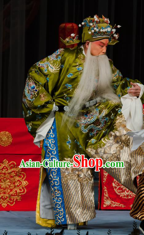 Ma Zhaoyi Chinese Ping Opera Laosheng Costumes and Headwear Pingju Opera Elderly Male Apparels Chu King Clothing