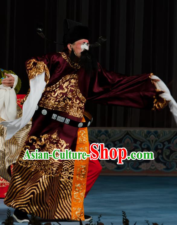 Ma Zhaoyi Chinese Ping Opera Elderly Male Costumes and Headwear Pingju Opera Laosheng Official Apparels Clothing