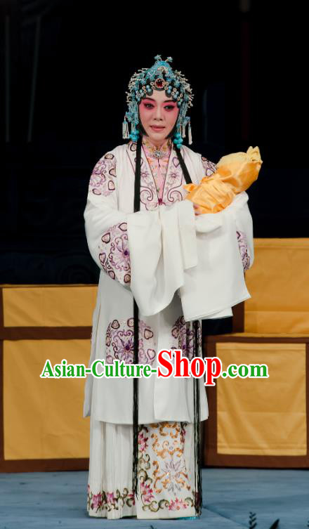 Chinese Ping Opera Distress Maiden Costumes Apparels and Headpieces Ma Zhaoyi Traditional Pingju Opera Noble Consort Dress Garment