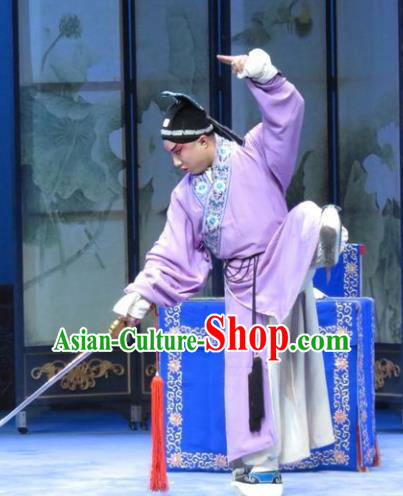 San Kan Yu Mei Chinese Ping Opera Xiaosheng Costumes and Headwear Pingju Opera Young Male Feng Jiajin Apparels Clothing