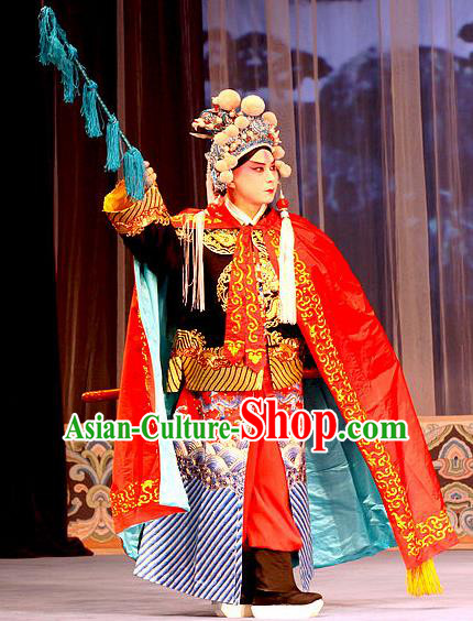 Ma Zhaoyi Chinese Ping Opera Wusheng Costumes and Headwear Pingju Opera Martial Male Wu Yuan Apparels Clothing