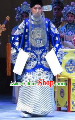 San Kan Yu Mei Chinese Ping Opera Elderly Male Costumes and Headwear Pingju Opera Laosheng Minister Liu Tianhua Apparels Clothing