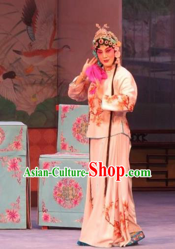 Chinese Ping Opera Actress Costumes Apparels and Headpieces Embroidered Shoes Traditional Pingju Opera Hua Tan Zhao Suqin Dress Garment