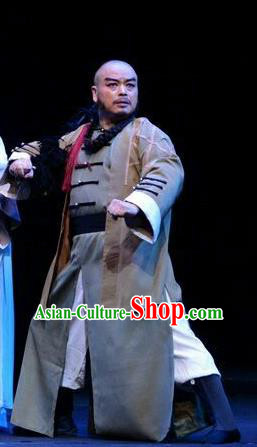 Ji Yin Chuan Qi Chinese Ping Opera Merchant Guan Biao Costumes and Headwear Pingju Opera Apparels Clothing