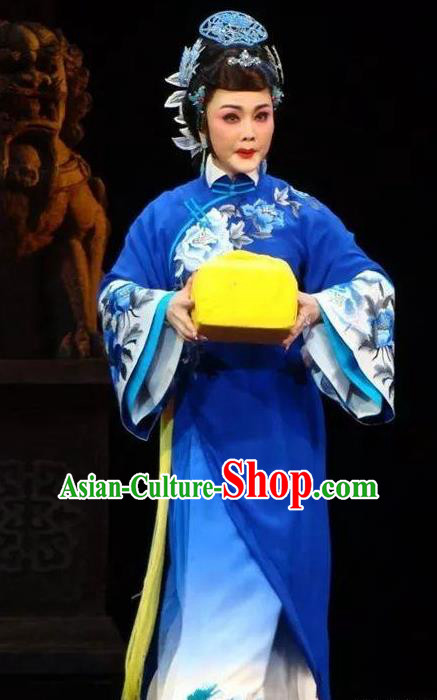 Chinese Ping Opera Actress Widow Leng Yuefang Costumes Apparels and Headpieces Ji Yin Chuan Qi Traditional Pingju Opera Diva Dress Garment