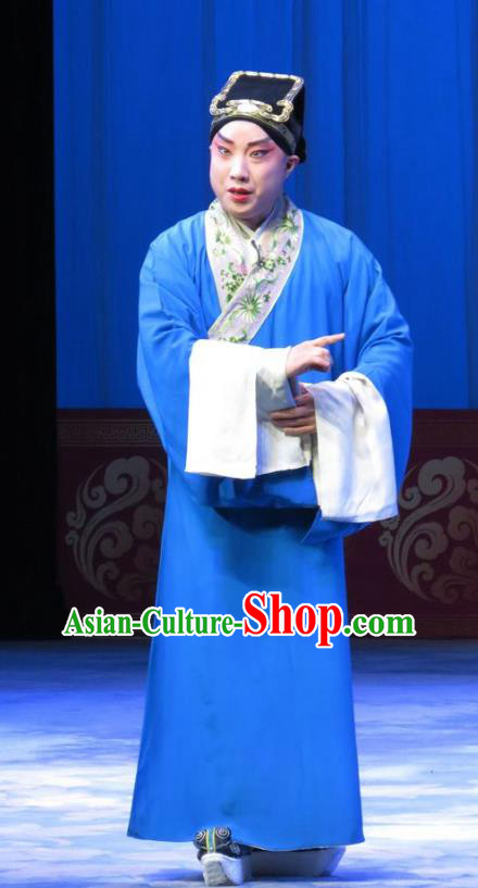 The Beautiful Courtesan Chinese Ping Opera Young Male Costumes and Headwear Pingju Opera Xiaosheng Scholar Li Jia Apparels Clothing