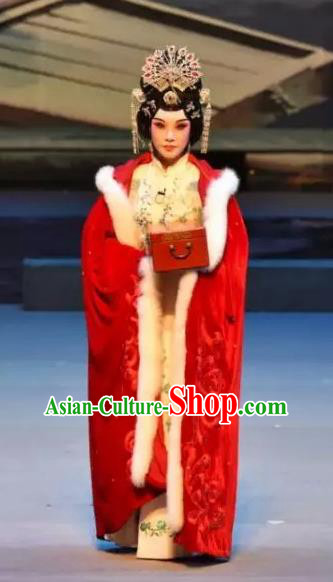 Chinese Ping Opera The Beautiful Courtesan Huadan Du Shiniang Costumes Apparels and Headpieces Traditional Pingju Opera Actress Dress Garment