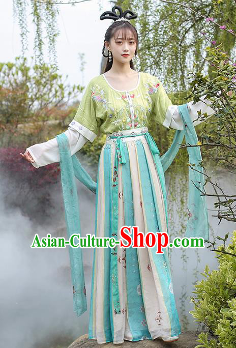 Chinese Traditional Apparels Ancient Palace Lady Historical Costumes Tang Dynasty Royal Princess Hanfu Dress for Women