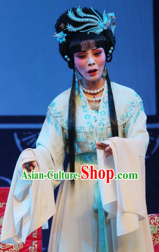 Chinese Shaoxing Opera Diva Dress Garment A Tragic Marriage Yue Opera Costumes Chief Actress Wang Lianjuan Apparels and Headpieces