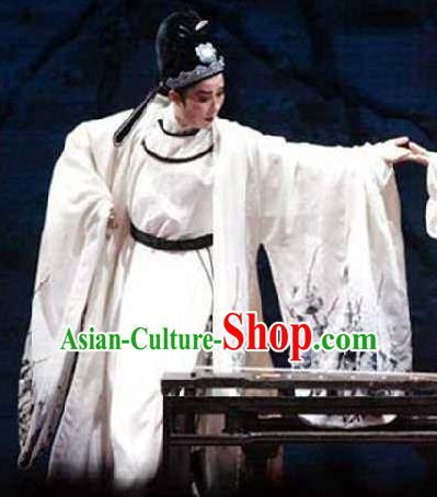 Chinese Yue Opera Young Male Lu You And Tang Wan Costumes and Hat Shaoxing Opera Apparels Scholar Niche Garment