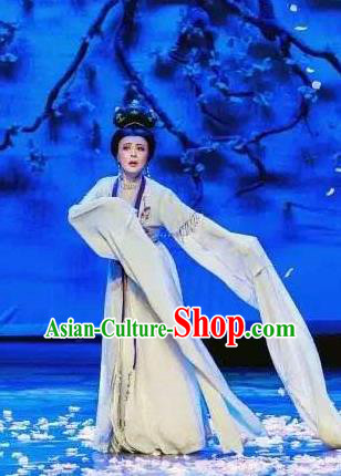 Chinese Shaoxing Opera Distress Maiden Dress Garment Yue Opera Hua Dan Lu You And Tang Wan Female Costumes Actress Apparels and Headdress