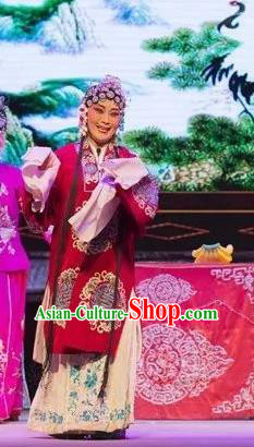 Chinese Shaoxing Opera Laodan Apparels and Headdress Yue Opera Tell On Sargam Elderly Female Dress Old Dame Garment Costumes