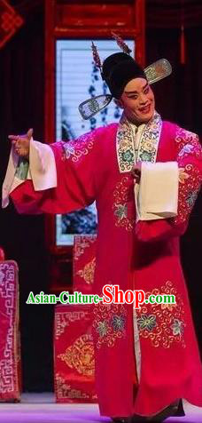 Chinese Yue Opera Scholar Tell On Sargam Young Male Costumes and Headwear Shaoxing Opera Xiaosheng Apparels Garment Clothing