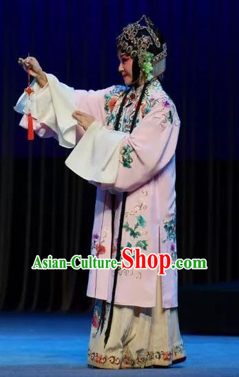 Chinese Shaoxing Opera Diva Apparels and Headpieces Yue Opera Tell On Sargam Hua Tan Pink Dress Actress Zhang Zhenzhu Costumes Garment