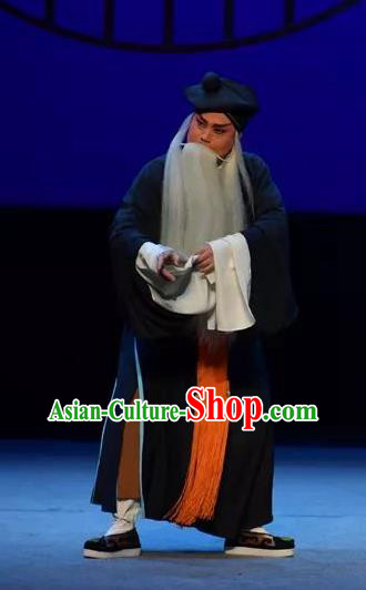 Chinese Yue Opera Elderly Male Tell On Sargam Costumes and Headwear Shaoxing Opera Garment Clothing Old Servant Zhang Zhong Apparels