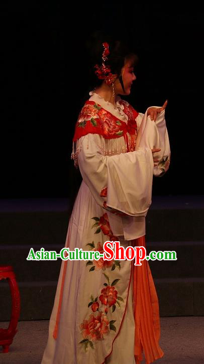 Chinese Shaoxing Opera Actress Hua Tan Costumes and Headpieces Yue Opera The Ungrateful Lover Qing Tan Apparels Garment Young Lady Courtesan Jiao Guiying Dress