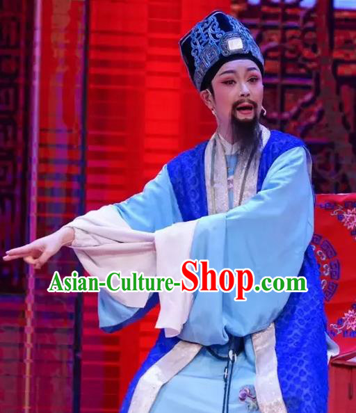 Chinese Yue Opera Elderly Male Costumes and Headwear A Bride For A Ride Shaoxing Opera Old Man Apparels Garment