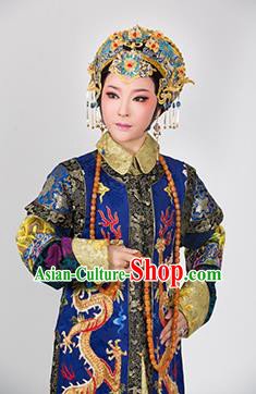 Romance of the King Regency Chinese Shaoxing Opera Empress Dress Costume and Headdress Yue Opera Queen Da yuer Garment Apparels